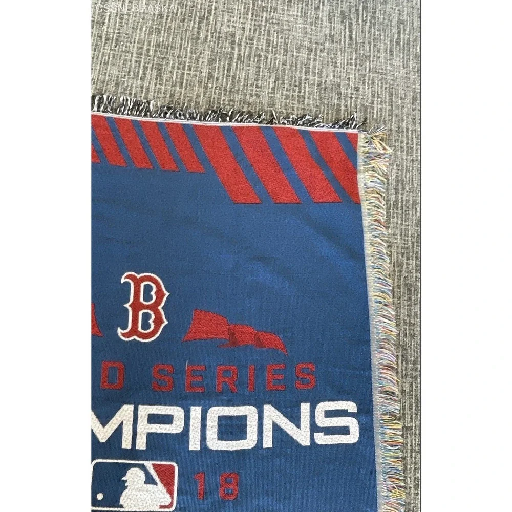 Boston Red‎ Sox 2018 World Series Champions Woven Throw Blanket Fringed Tapestry